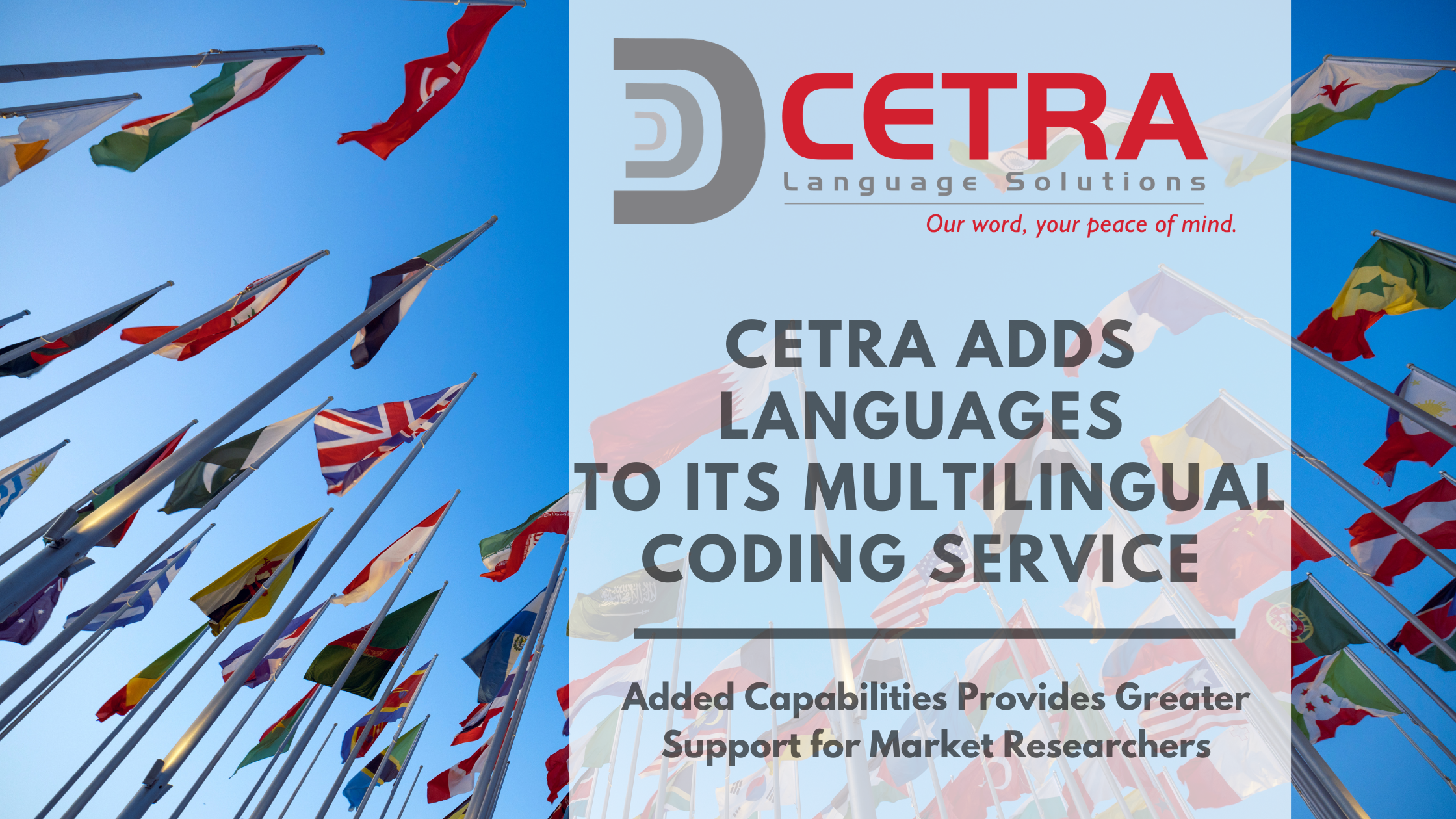 CETRA Adds Languages to Its Multilingual Coding Service