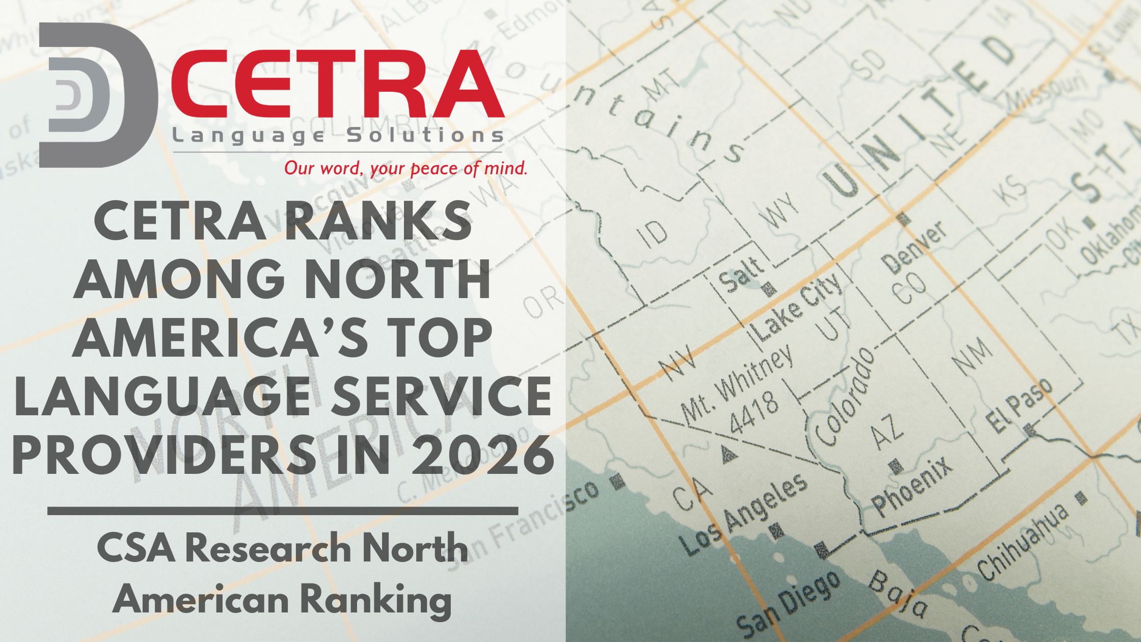CETRA Ranked Among North America’s Top Language Service Providers